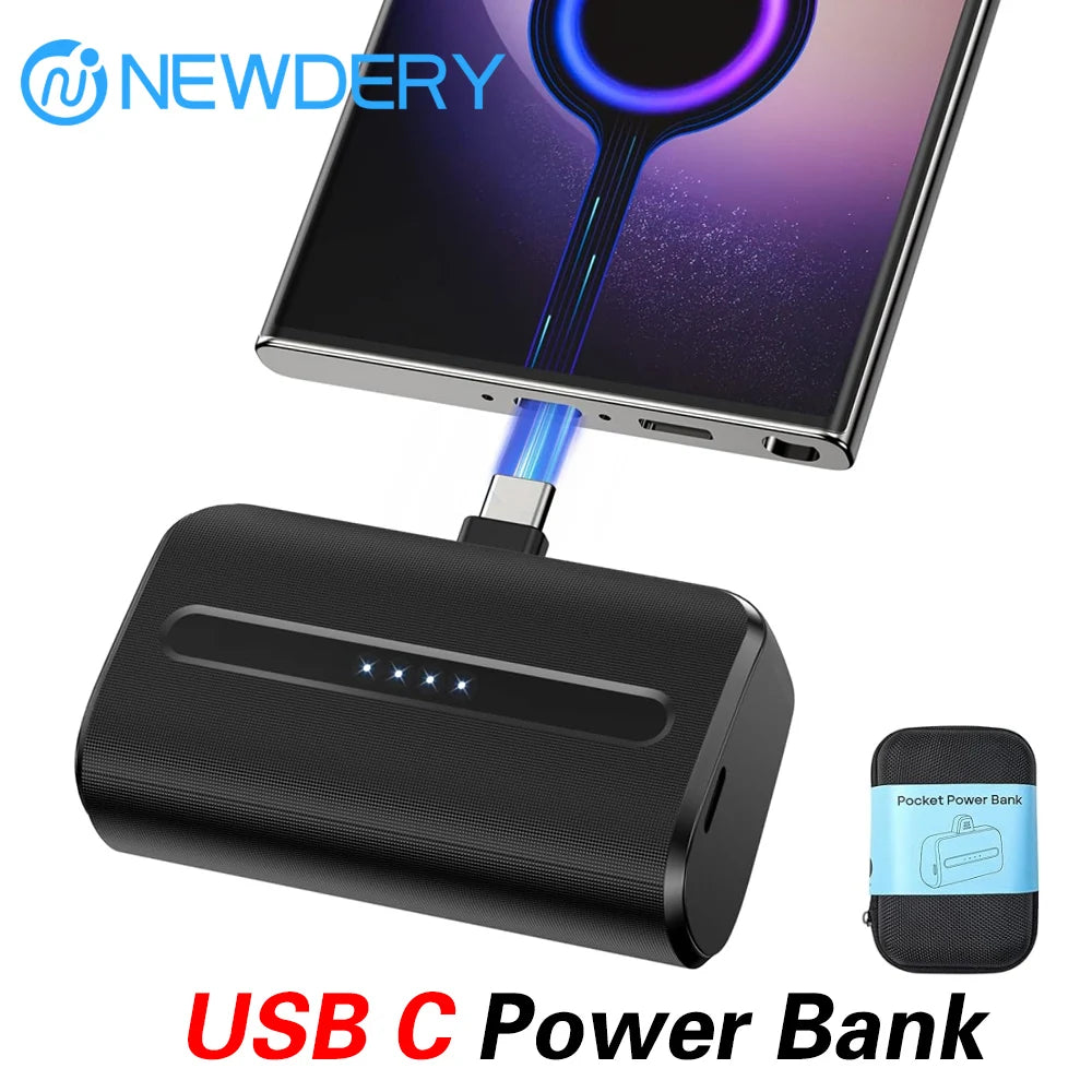 NEWDERY USB C Power Bank 6600mAh PowerBank Fast Charging For iPhone 15 Series Batterie Externe Portable Charger For Samsung