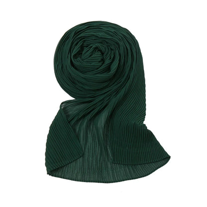 Big Size Pleated Chiffon Hijab Scarf for Muslim Women Turban Pashmina Shawls and Scarves Women Bandana Headband Hijabs Headscarf