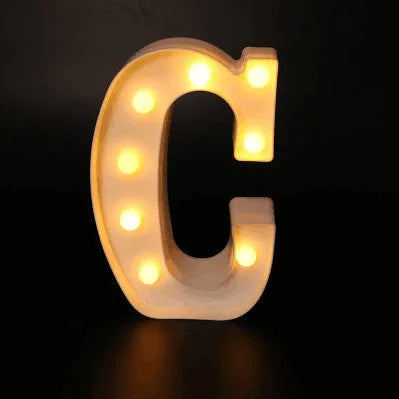 Decorative Name Letters Alphabet Letter LED Lights Luminous Number Lamp Night Light Wedding Birthday Christmas Party Decor Home