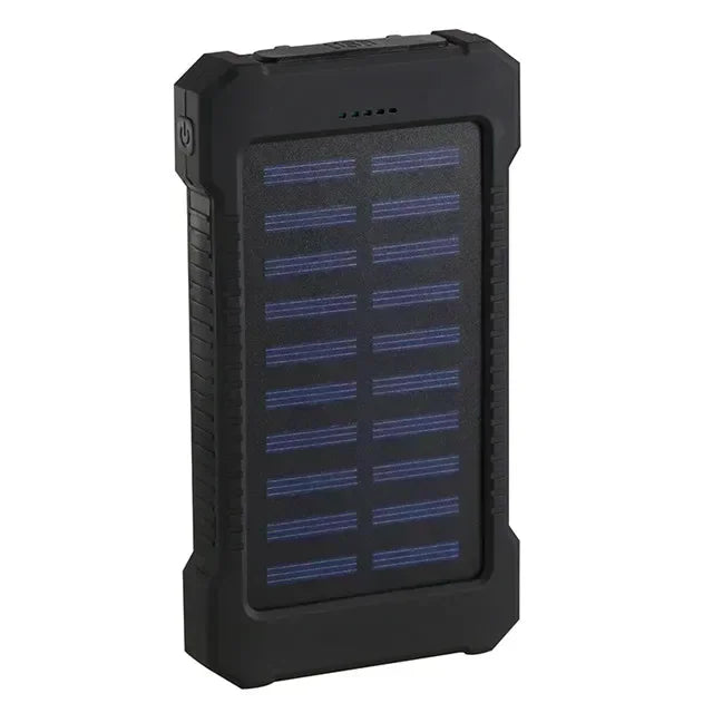 Solar Power Bank Waterproof 30000mAh Solar Charger USB Ports External Charger Powerbank for Xiaomi 5S Smartphone with LED Light