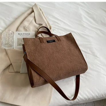 Handbags for Women Corduroy Satchel Shoulder Bags Ladies Totes Crossbody Bag for Women Vintage Shopper Shopping Bags