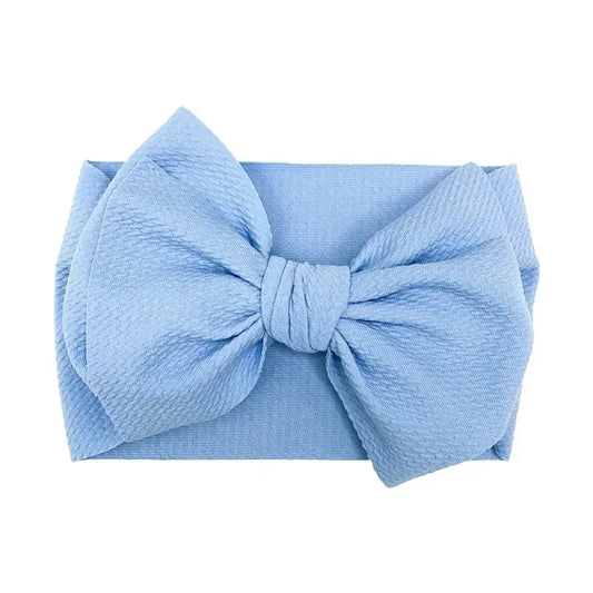 Fashion Handmade Bowknot Elastic Wide Hairband Toddler Solid Color Big Bows Headband Baby Girls Headwear Holiday Gifts