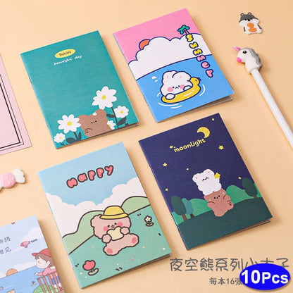 10Sets Retro Small Notebooks Kawaii A7 Blank Mini Cute Planner Diary Note Notepad Aesthetic Journal Kids Stationery Agenda Thing