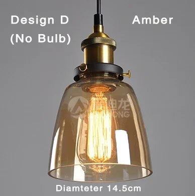 Clear Gray Amber Colour Vintage Pendant Lights Dining Glass Hanging Lamp Russia Loft Luminaire Modern Bedroom Light Fixtures