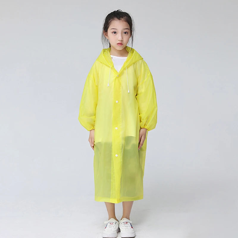 Children Rain Poncho Non-Disposable Travel Rain Gear Coat Outdoor Hiking Accessories Child Raincoat Kids Rainwear Waterproof