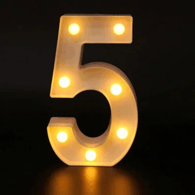 Decorative Name Letters Alphabet Letter LED Lights Luminous Number Lamp Night Light Wedding Birthday Christmas Party Decor Home