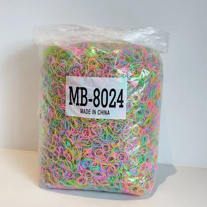 1000Pcs/bag Girls Colourful Disposable Rubber Band Hair Ties Headband Children Ponytail Holder Bands Kids Hair Accessories