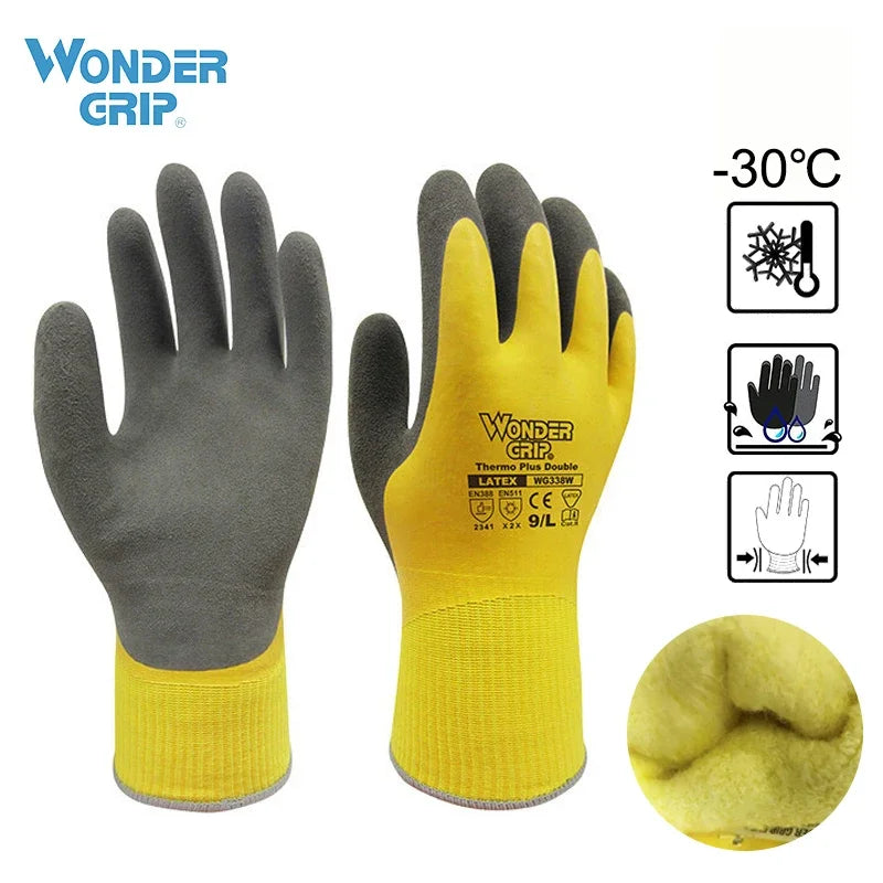 Wonder Grip Thicken Garden Working Gloves Coldproof Work Gloves Double Layer Latex Coated Protection Gardening Gloves