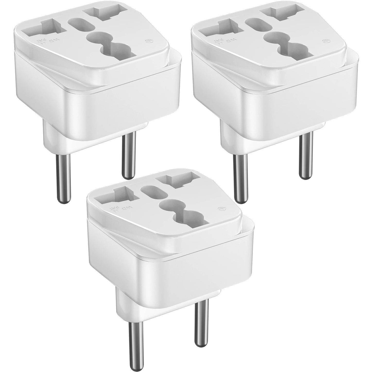 3pcs Universal Travel Adapters, European Travel Plug US UK AU to EU Plug Converter Socket Universal Plug to 2 Pin 4 mm for Home