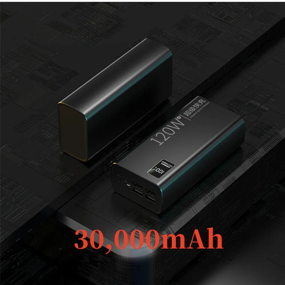 100000mAH 120W Power Bank Super Fast Charging Battery High Capacity Digital Display Power Bank For Iphone 15 14 Samsung Xiaomi