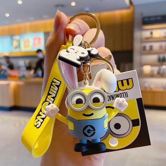 Anime Minions Keychain12 Chinese Zodiac Series Kartun Comel Mainan Kanak-kanak Cincin Kunci Beg Sekolah Hadiah Aksesori Kunci Kereta