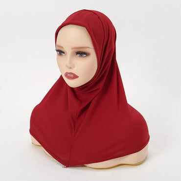 Instant Hemp Muslim Hijab Scarf Abaya Turban for Woman Islamic Women Head Wrap Ready to Wear Hijabs Pinless Neck Cover Turbans