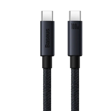 Kabel Baseus 100W USB C Ke Jenis C untuk iPhone 15 Plus Pro Max PD Kabel Pengecas Cepat Pengecasan Kord Data untuk Macbook Xiaomi Samsung 