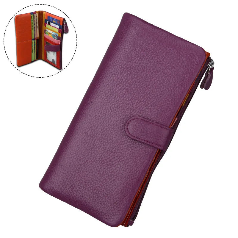 Women Wallets Long Genuine Leather Women Wallet Zipper Coin Purse Woman Large Capacity Phone Bag Luxury Card Holder Money Wallet