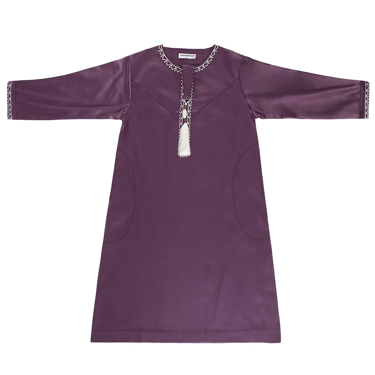Arab Muslim Kids Boy Jubba Thobe Abaya Satin Long Dress Kaftan untuk Anak-anak Pakaian Islami Jubah Panjang Dress Dubai Arab Ramadan 