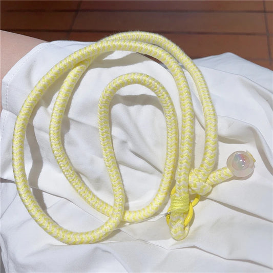 Korea Cute Color Weave Phone Strap Crossbody Lanyard Stylish Sport Lanyard Long Phone Rope Pendant For iPhone Camera Strap Chain