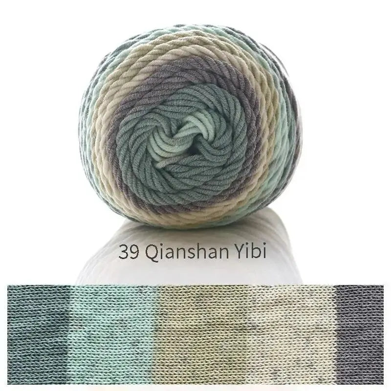 (1PC) 5-Strand Milk Cotton Dyed Rainbow Cotton Handmade DIY Woven Yarn Scarf Pillow Blanket Material Yarn