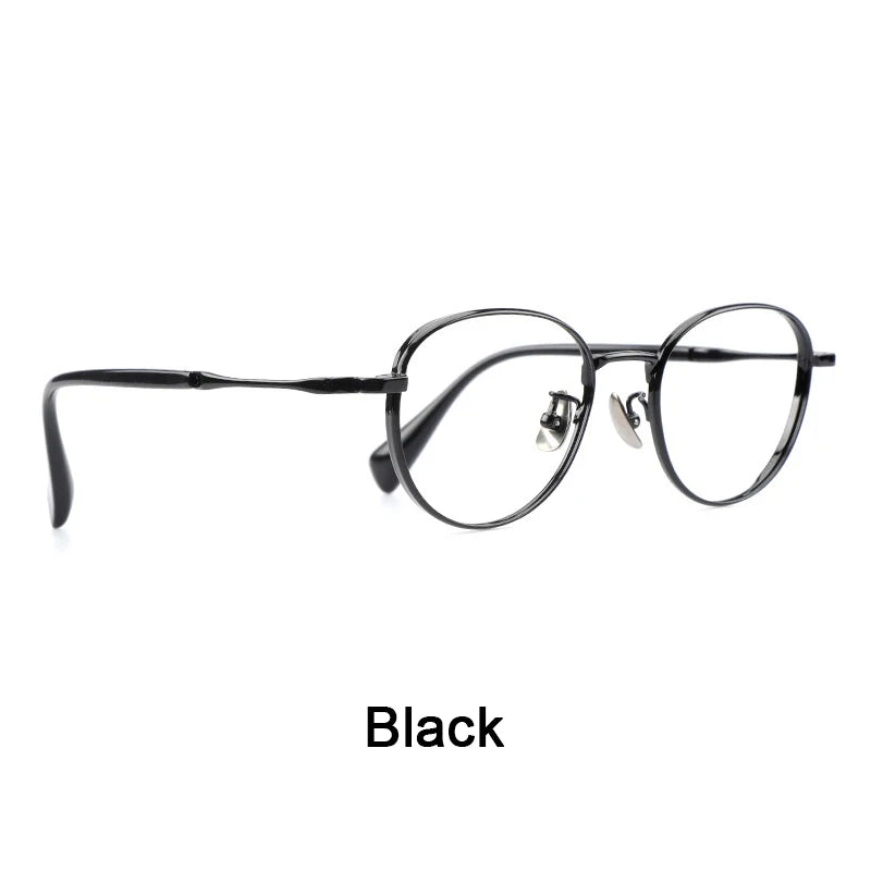 2024 New Ultra-Light Pure Titanium Frames Men Wide Rimmed Eyeglasses Frames Women Oval Glasses Small Face Spectacles