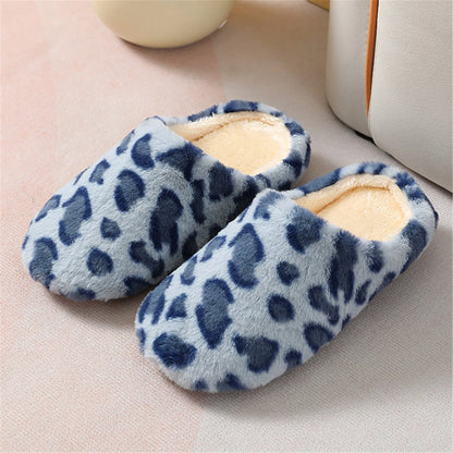Soft Home Leopard Slippers Women Slippers Winter Indoor Light Comfort Floor Shoes Couple Silence Slides Bedroom House Slippers