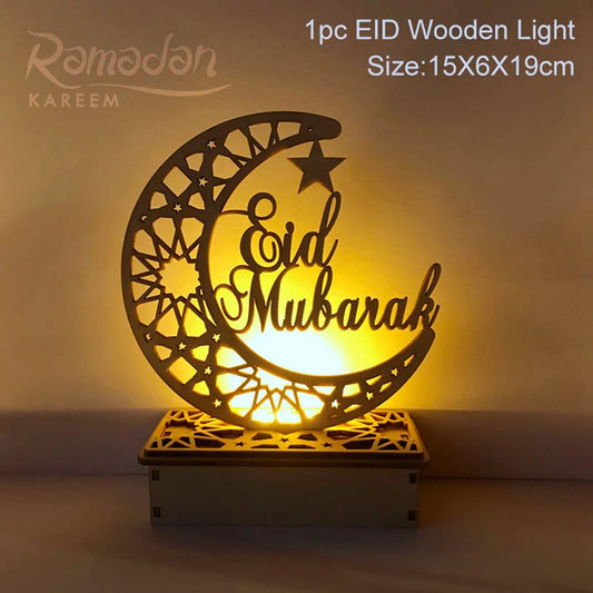 EID Mubarak Wooden Pendant Ramadan Decoration For Home Islamic Muslim Party Decor EID Gifts Abaya AL Adha Kareem
