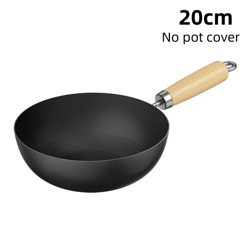 Small Wok Household Cast Iron Wok Non-stick Wok Steak Auxiliary Food Pan Gas Stove Induction Cooker Food Frying Kitchen