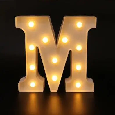 Decorative Name Letters Alphabet Letter LED Lights Luminous Number Lamp Night Light Wedding Birthday Christmas Party Decor Home