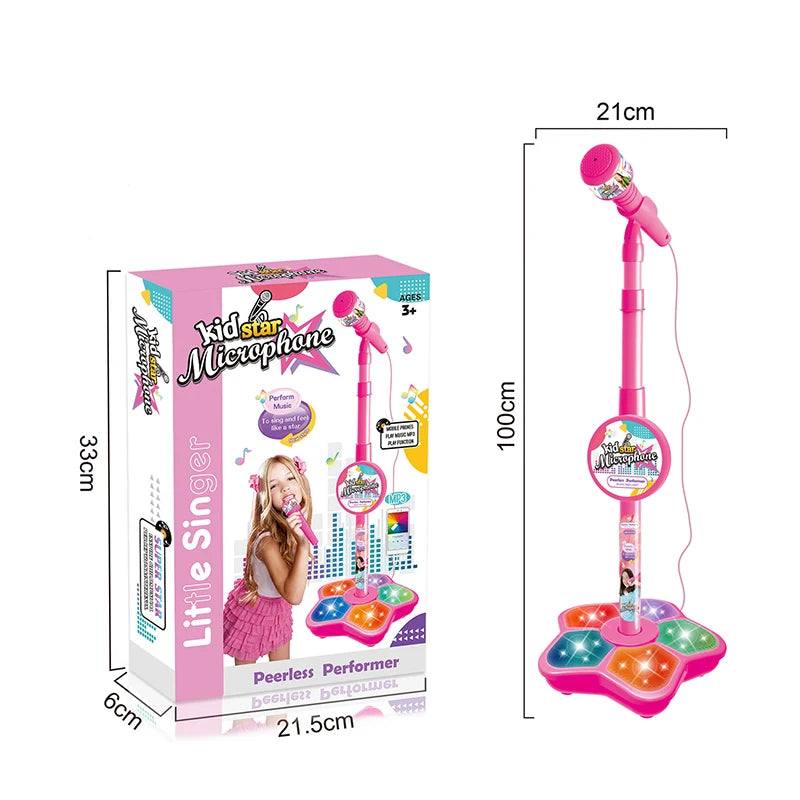 Musical Microphone Speaker With Popular Song Music Instrument Toys Brain-Training Educational Toy Birthday Gift for Girl Boy