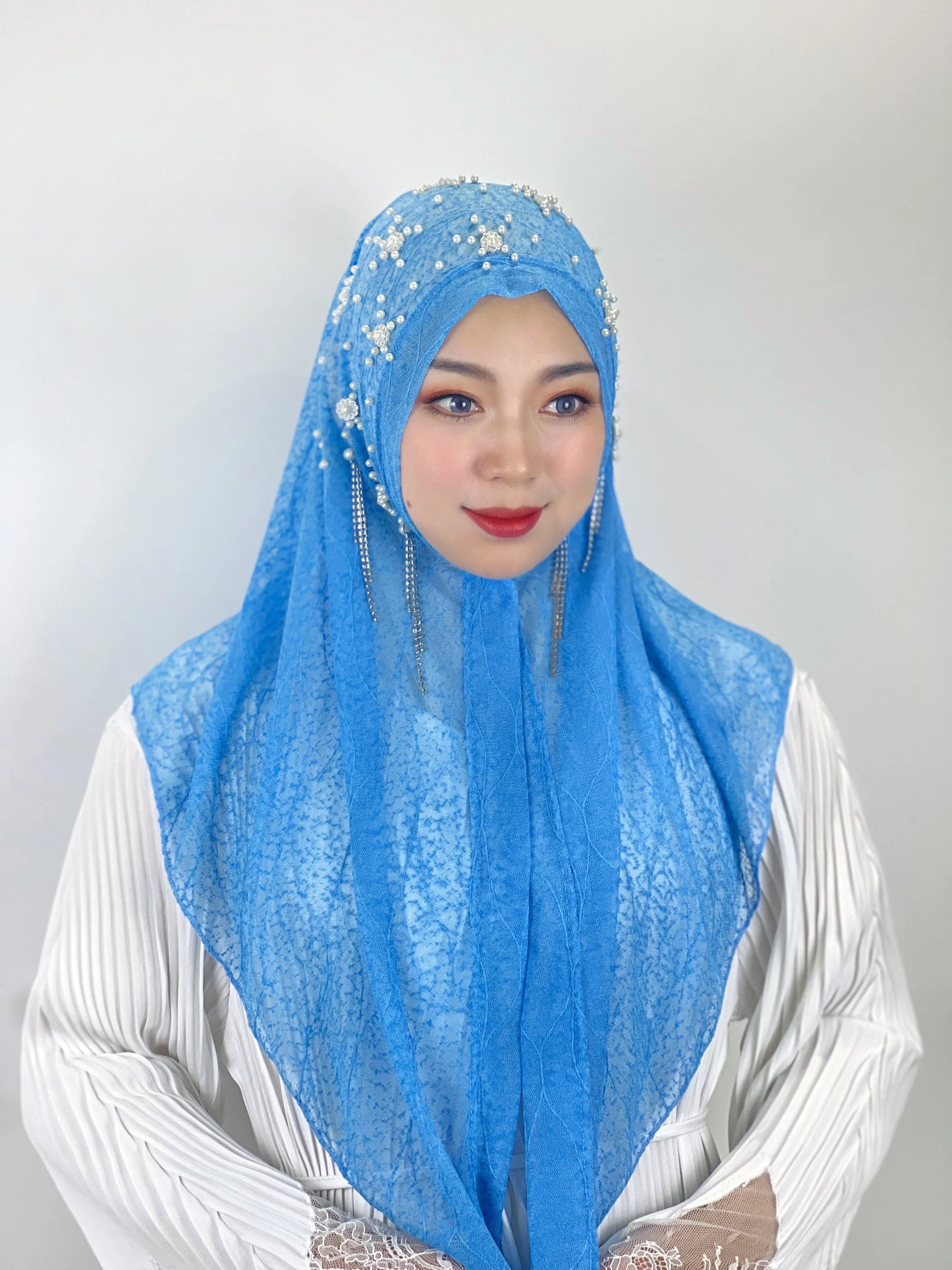 Islamic Floral Tassel Hijab Abaya Hijab Beaded Leaves Texture Hijab Women's Scarf Muslim Headband Hijab Instant Shawl Turkey