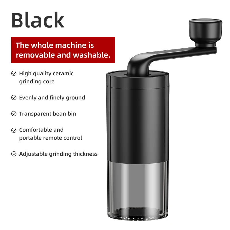 Manual Coffee Grinder Ceramic Grinding Core Professional Double Bearing Adjustable Hand Crank Coffee Grinder CoffeeBean Grinding