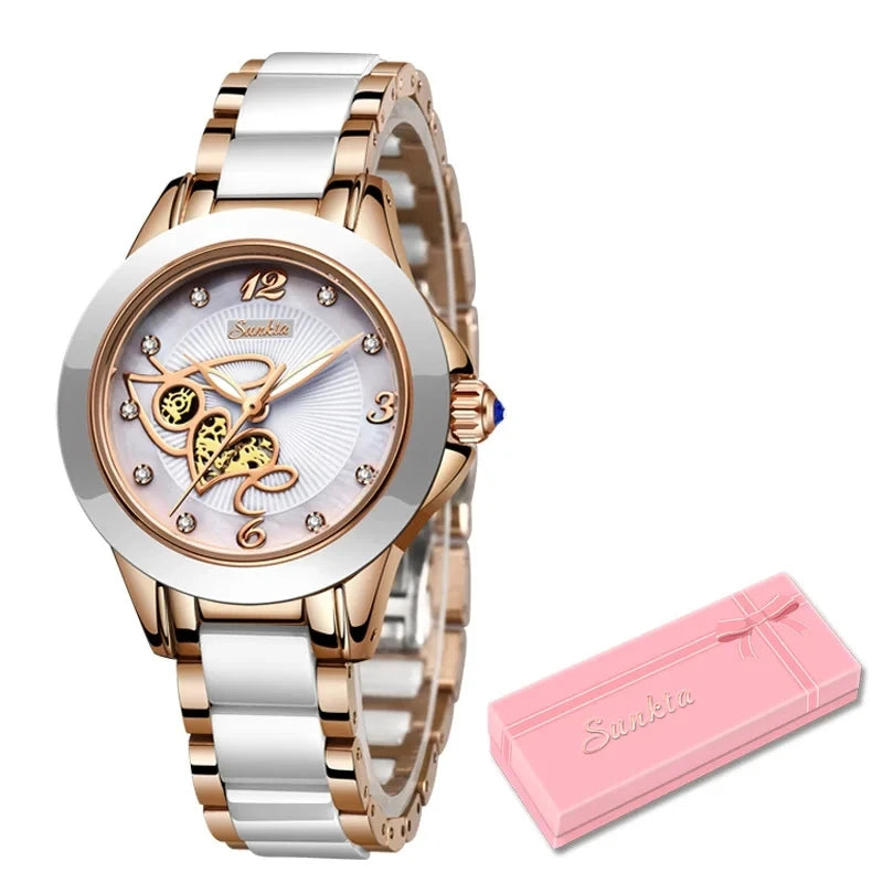 New LIGE Fashion Women Ceramic Watches Brand Luxury Ladies Watches Waterproof Quartz Bracelet Watch Woman Date Clock reloj mujer