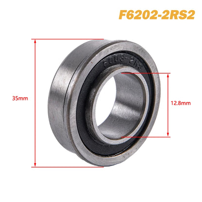 Bearing F6202 F6202RS F6202-16-2RS 13x35x11MM Flange ABEC-1 Miniature Deep Groove Garden Trolley Ball Sealed Wheelbarrow Bearing