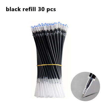 0.5mm Gel Pens Set Black Blue Red Refills Ballpoint Pens Bullet Tip School & Office Supplies Stationery Kawaii Accessories