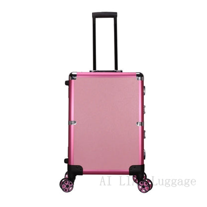 New trolley cosmetic bag large-capacity Professiona makeup case rolling luggage with LED light multi-function trolley suitcase