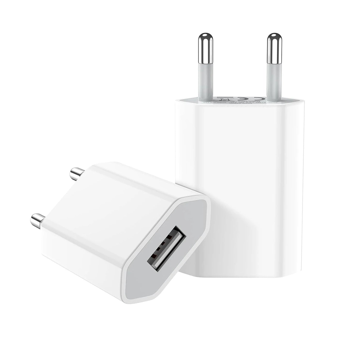 2pcs EU Plug 5V 1A USB Wall CellPhone Charger Portable Charging Block Travel Power Adapters for IPhone Samsung Xiaomi Huawei