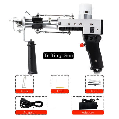 Naik taraf Pistol Tufting 2 Dalam 1 Pistol Potong dan Cerucuk Gelung Permaidani Elektrik Pistol Tuft Pistol Tangan Pistol Tufting Permaidani Tenun Mchine Berkelompok 