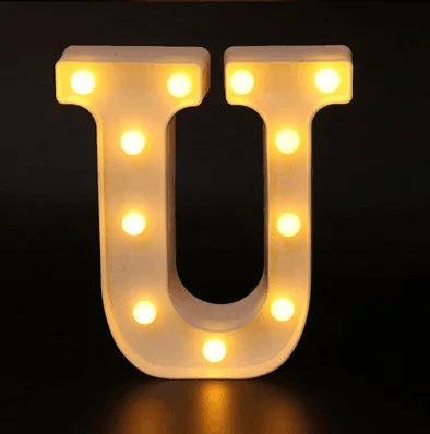 Decorative Name Letters Alphabet Letter LED Lights Luminous Number Lamp Night Light Wedding Birthday Christmas Party Decor Home