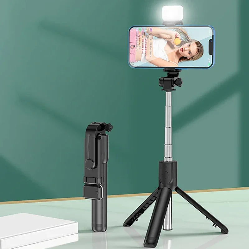 360 Putaran Selfie Stick Toneof Tripod Photo Tiang Bahan Kamera Berbilang Mod Boleh Ditarik Balik Dan Artifak Selfie Telefon Bimbit Mini 