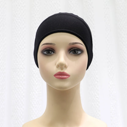 2024 summer new solid color Middle Eastern Malay headscarf solid color Muslim strap bottoming hat headscarf