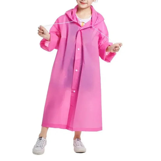 Children Raincoat Reusable Transparent Fashion Rainwear Hooded Rain Poncho Coat Girl Outdoor Raincoats Rain Gear Accessories