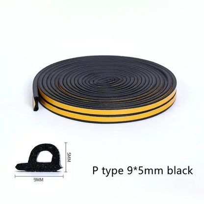 10M/20M Door Window Weather Strip DIEP Self Adhesive Sealing Strip Rubber Seal Foam Tape Dustproof Soundproof Insulation Strip