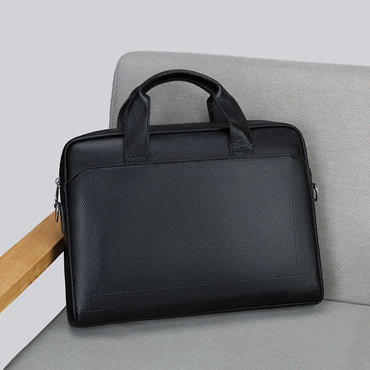 Genuine Leather Men Laptop Handbags For MacBook Dell HP Acer 14 15 Inch Laptop Man Leather Briefcase Computer Bags Male Work Bag