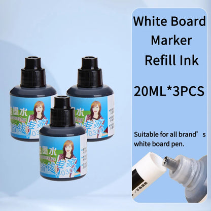 Penanda Papan Putih Nib Besar 20mm Petua Rata untuk Keterlihatan Jelas Dakwat boleh isi semula Padam Kering Penanda JUMBO Hitam Merah Biru 
