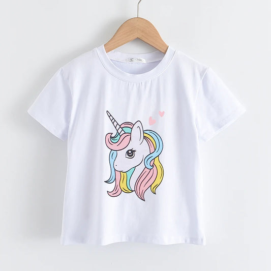 Bear Leader Summer Fashion Unisex Unicorn T-shirt Children Boys Short Sleeves White Tees Baby Kids Cotton Tops for Girls Clothes