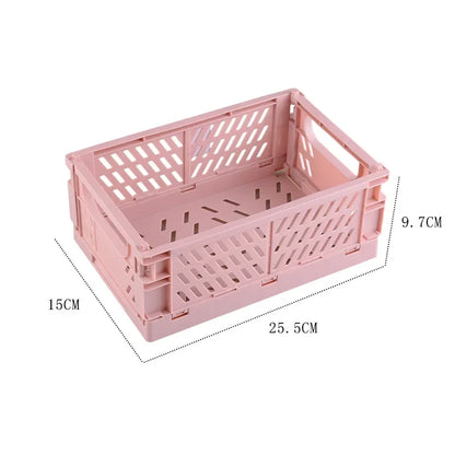 Plastic Foldable Storage Crate Folding Box Basket Stackable Cute Makeup Jewellery Toys Boxes for Storage Box Organizer Portable