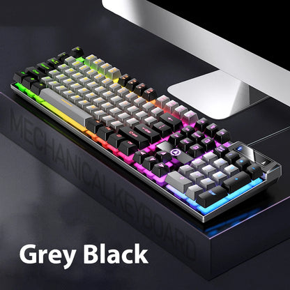 K500 Wired Keyboard Mouse Office Gaming Keyboard For Windows And IOS Computer Laptop 104 Keys Mechanical Feel Membrane Keyboards