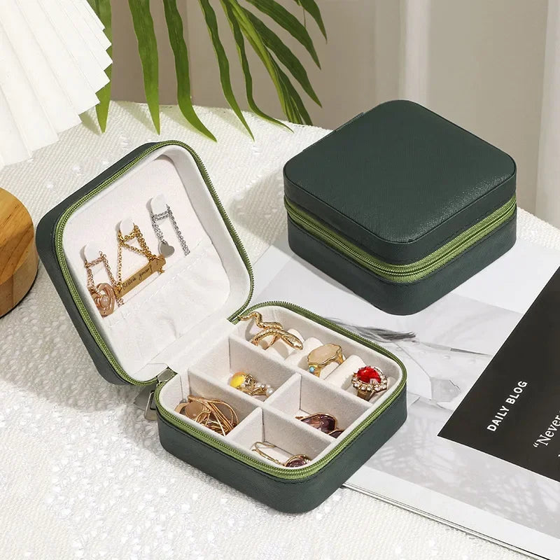 Jewelry Organizer Display Travel Jewelry Case Boxes Portable Jewelry Box Leather Storage Joyeros Organizador De Joyas