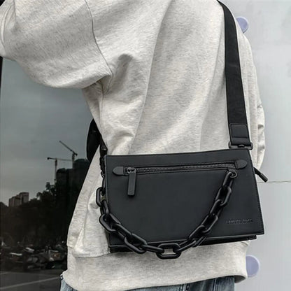 Beg Lelaki Crossbody PU Kulit Ringan dengan Poket Berbilang Beg Kecil