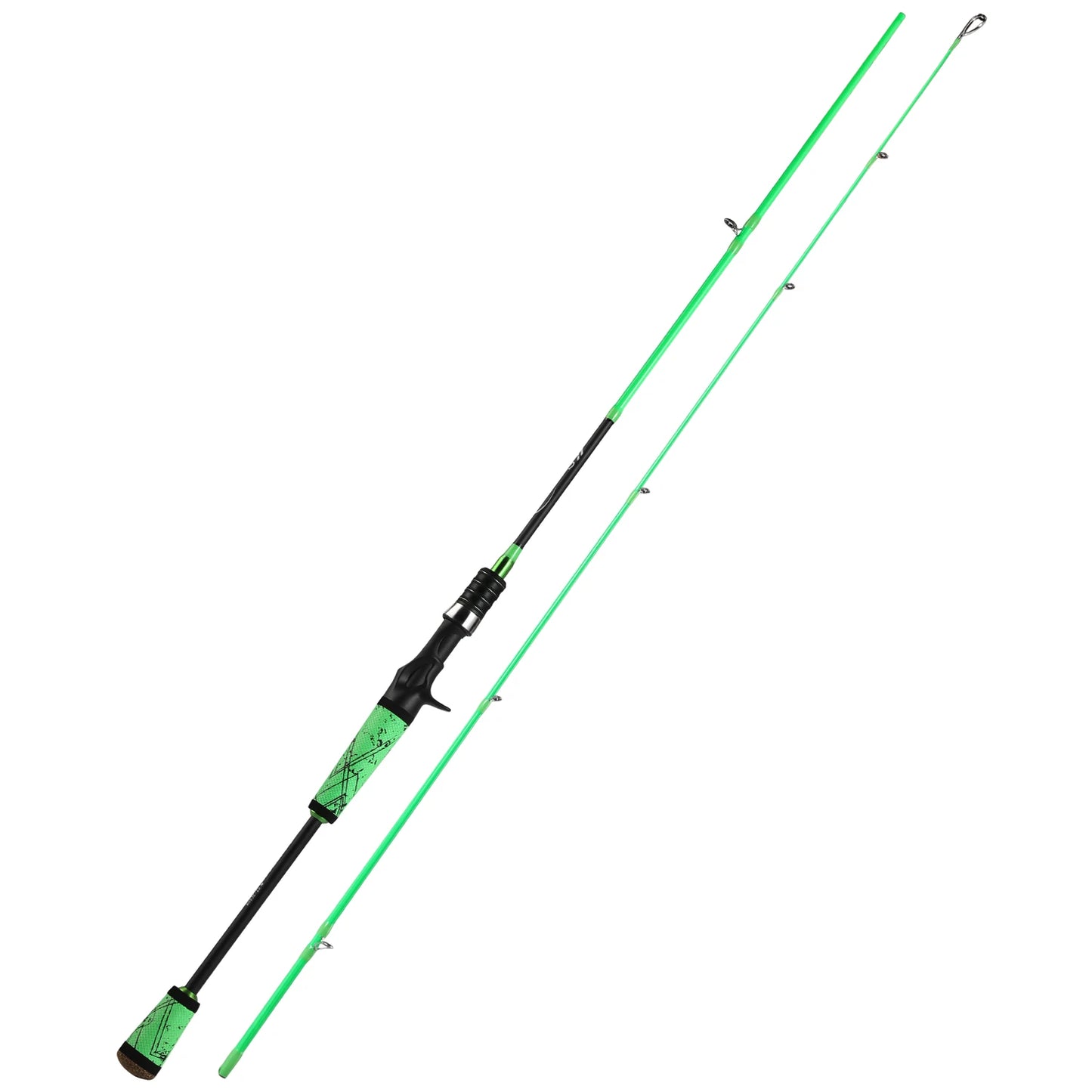 1.8m Fishing Pole 2 Sections Carbon Fiber Casting and Spinning Rods  SuperPolymer Handle Fishing Rod for Bass Fishing