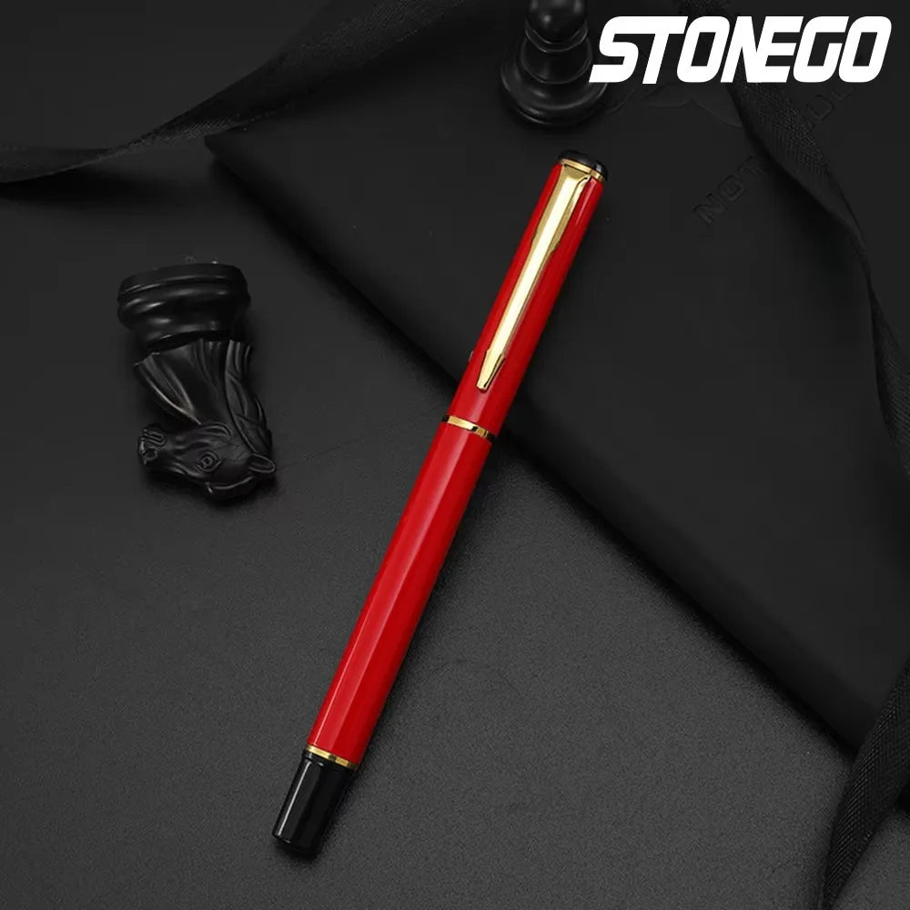 STONEGO Classic Metal Signature Pen, Retractable Roller Ball Pens Office Luxury Metal Signature Pen Fine Point (0.5mm)