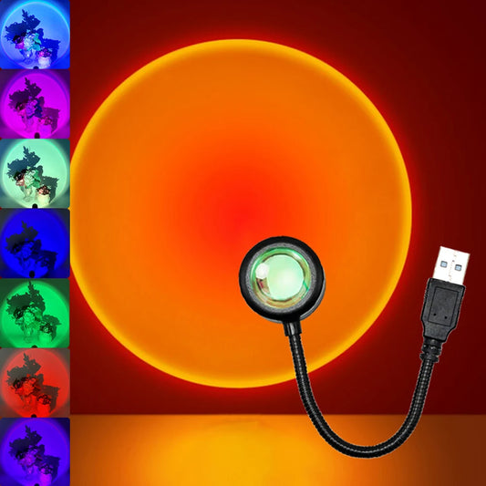 5V 1W Led USB Sunset Lamp Projector Home Decor Night Light Portable Mood Light For Living Room Wall Photography Neon Lights